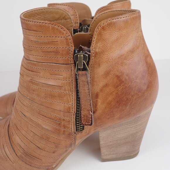 Paul Green Malibu Womens US 7.5 UK 5 Shoe Brown Leather Side Zip Ankle Bootie - Picture 3 of 13